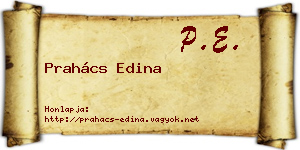 Prahács Edina névjegykártya